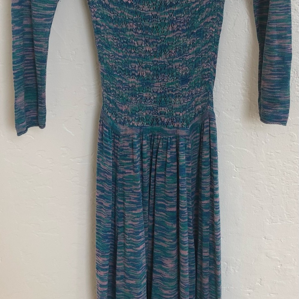 Free People Missoni-style Knit Midi/Maxi Dress in Blue and Purple XS